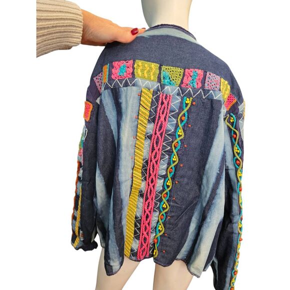 Coldwater Creek Embroidered Colorful Chambray Jacket Womens Size 2X - Picture 4 of 8